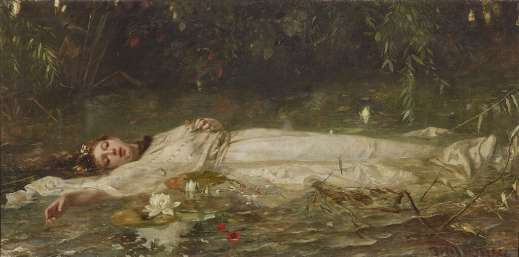 Gemälde „Der Tod der Ophelia“ von Friedrich Wilhelm Theodor Heyser (1900)